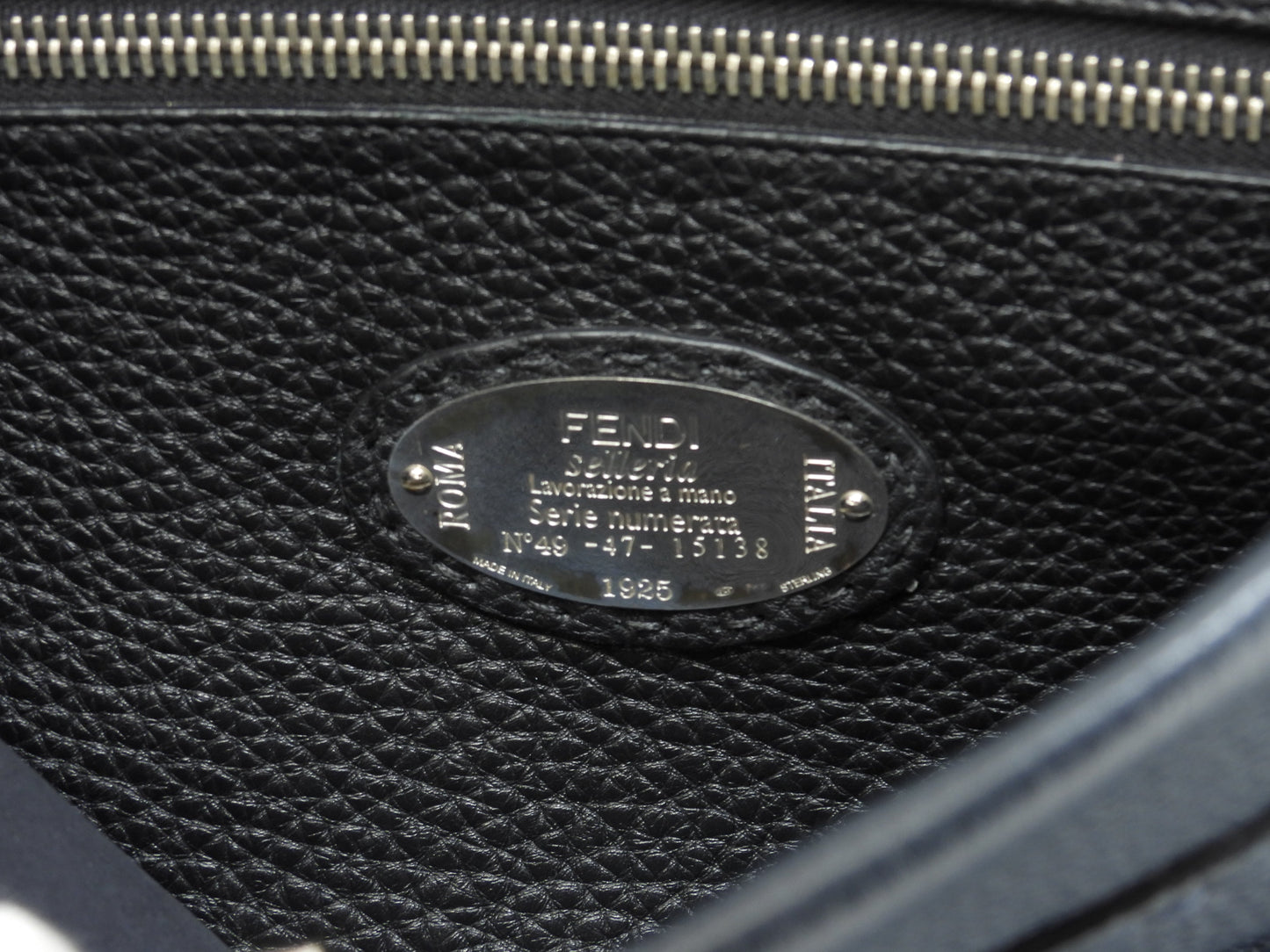 Fendi Peekaboo grande in pelle Selleria blu, borsa a mano da uomo, borsa a tracolla, in ottime condizioni @ 25