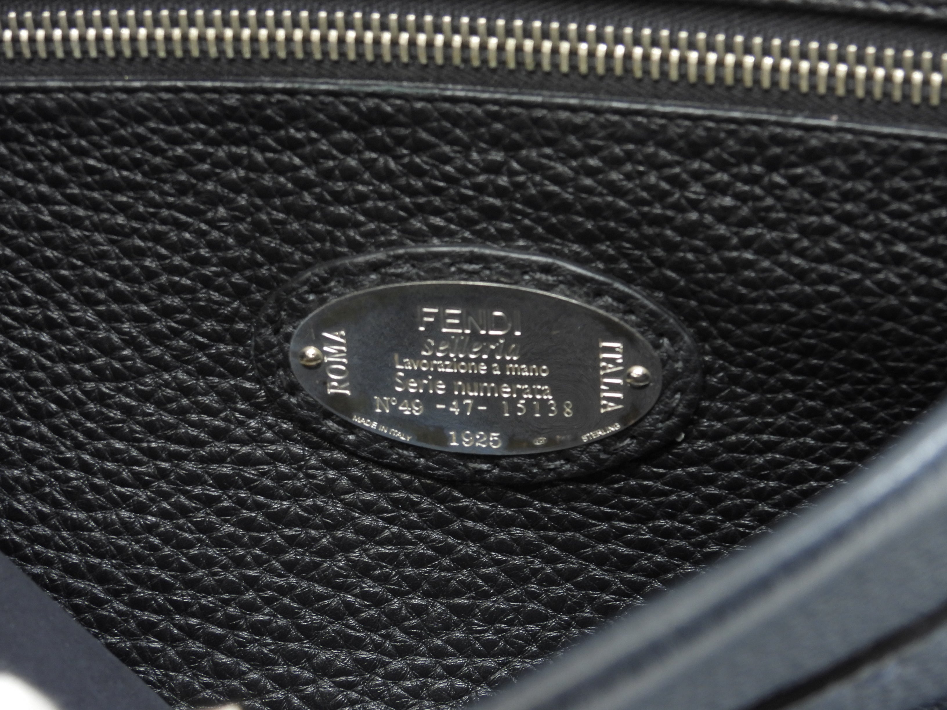 Fendi Peekaboo grande in pelle Selleria blu, borsa a mano da uomo, borsa a tracolla, in ottime condizioni @ 25
