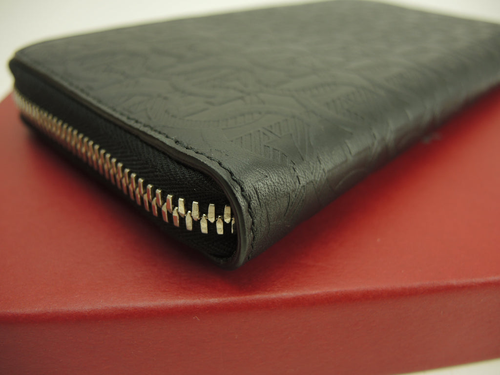Salvatore Ferragamo Portafoglio lungo Gancini in pelle nera Nuovo @IY-66A649