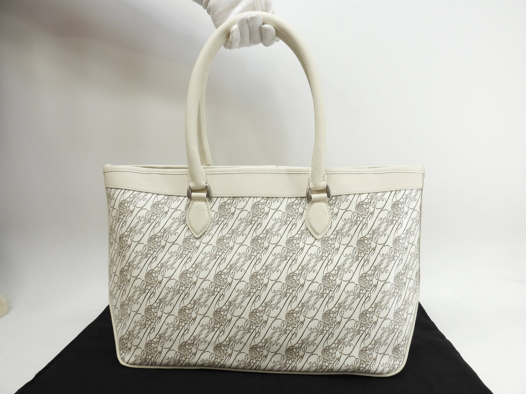 Berluti Toujours Japan Limited PVC Pelle Bianca Borsa Tote da Uomo Inutilizzata @B0293