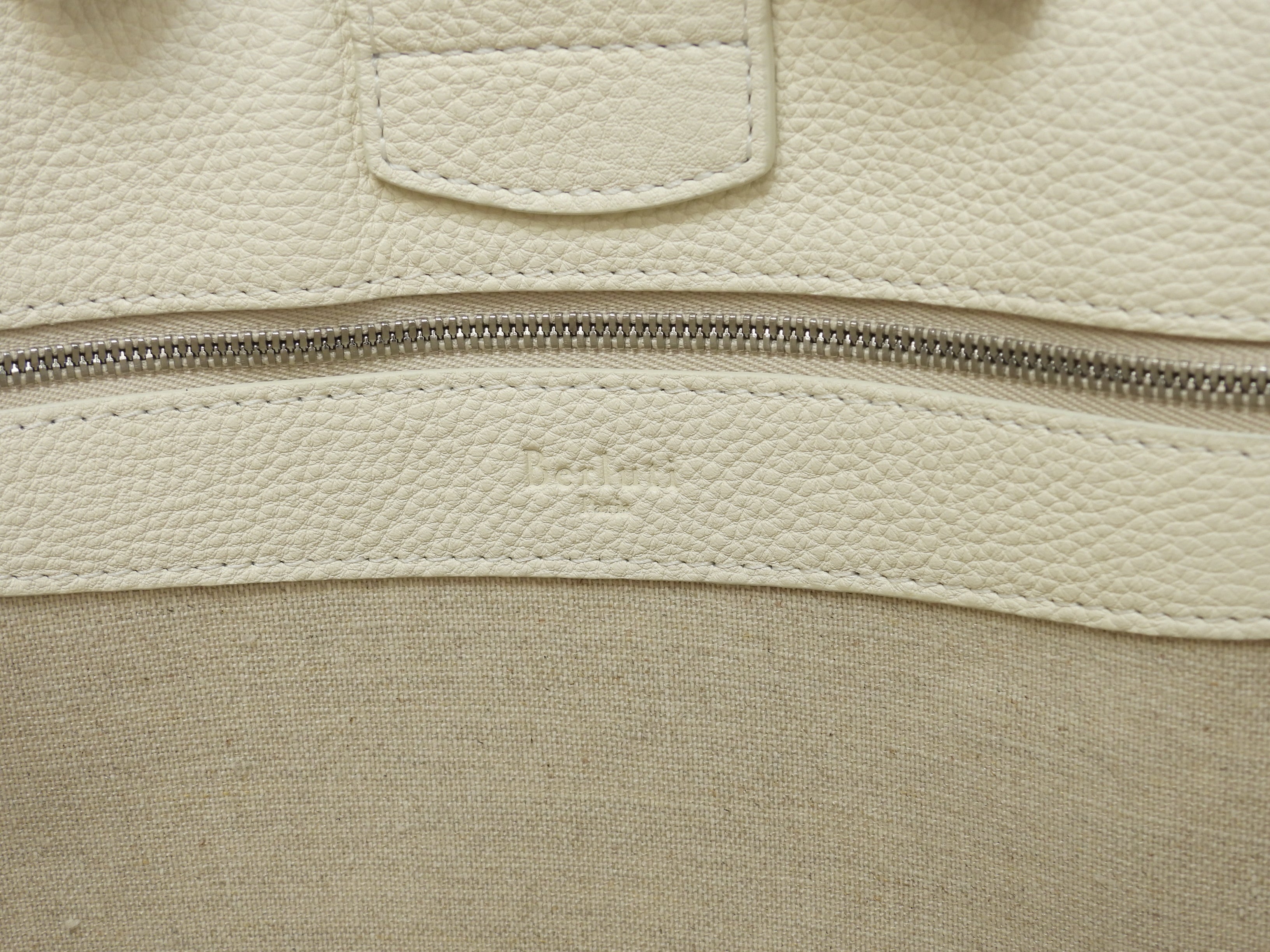 Berluti Toujours Japan Limited PVC Pelle Bianca Borsa Tote da Uomo Inutilizzata @B0293
