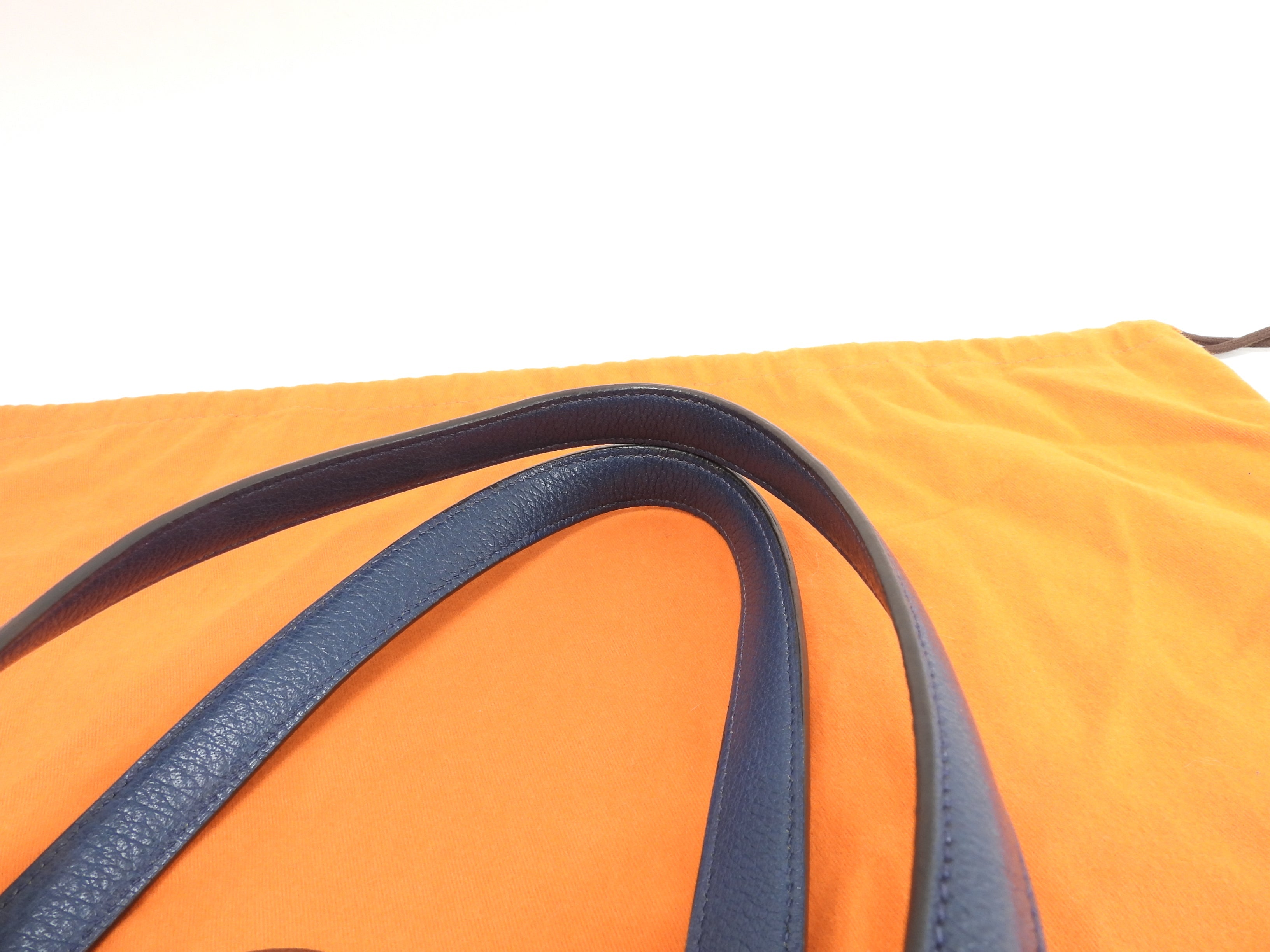 Hermès Galop FT1, tote bag e borsa a tracolla in pelle di bufalo blu, ottime condizioni, @□A