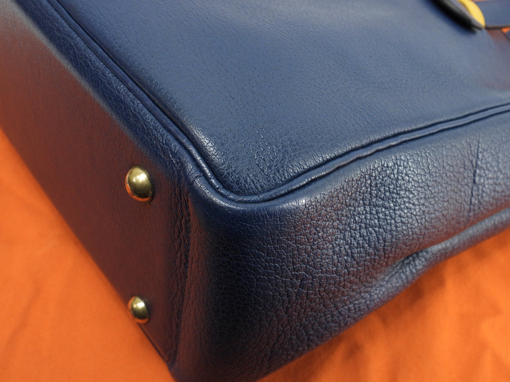 Hermès Galop FT1, tote bag e borsa a tracolla in pelle di bufalo blu, ottime condizioni, @□A