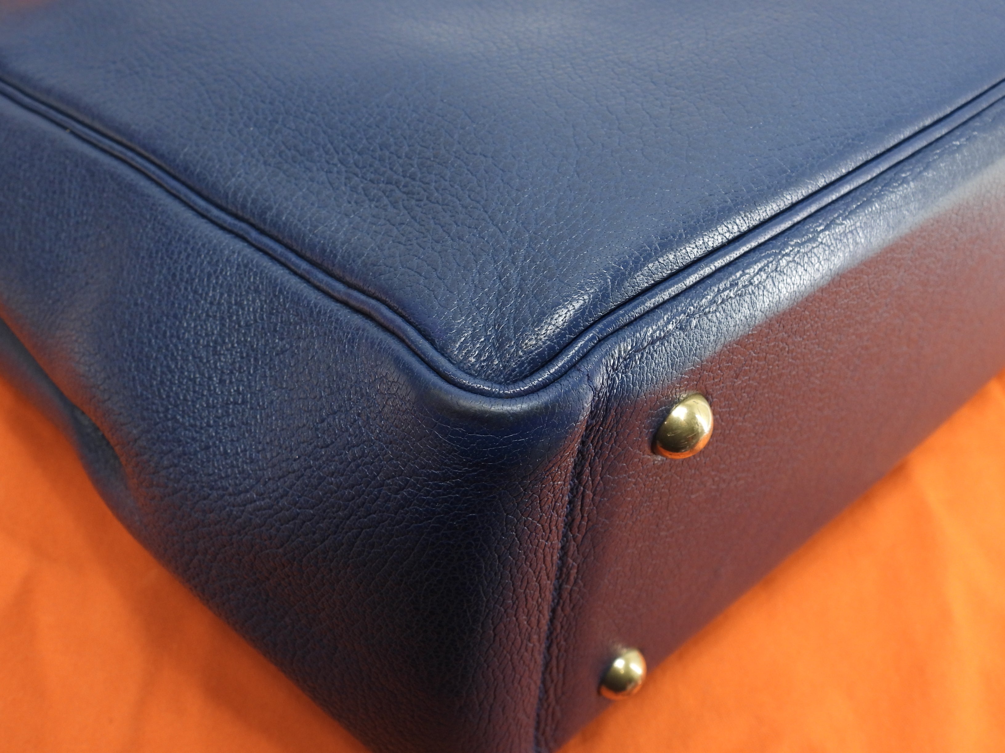 Hermès Galop FT1, tote bag e borsa a tracolla in pelle di bufalo blu, ottime condizioni, @□A