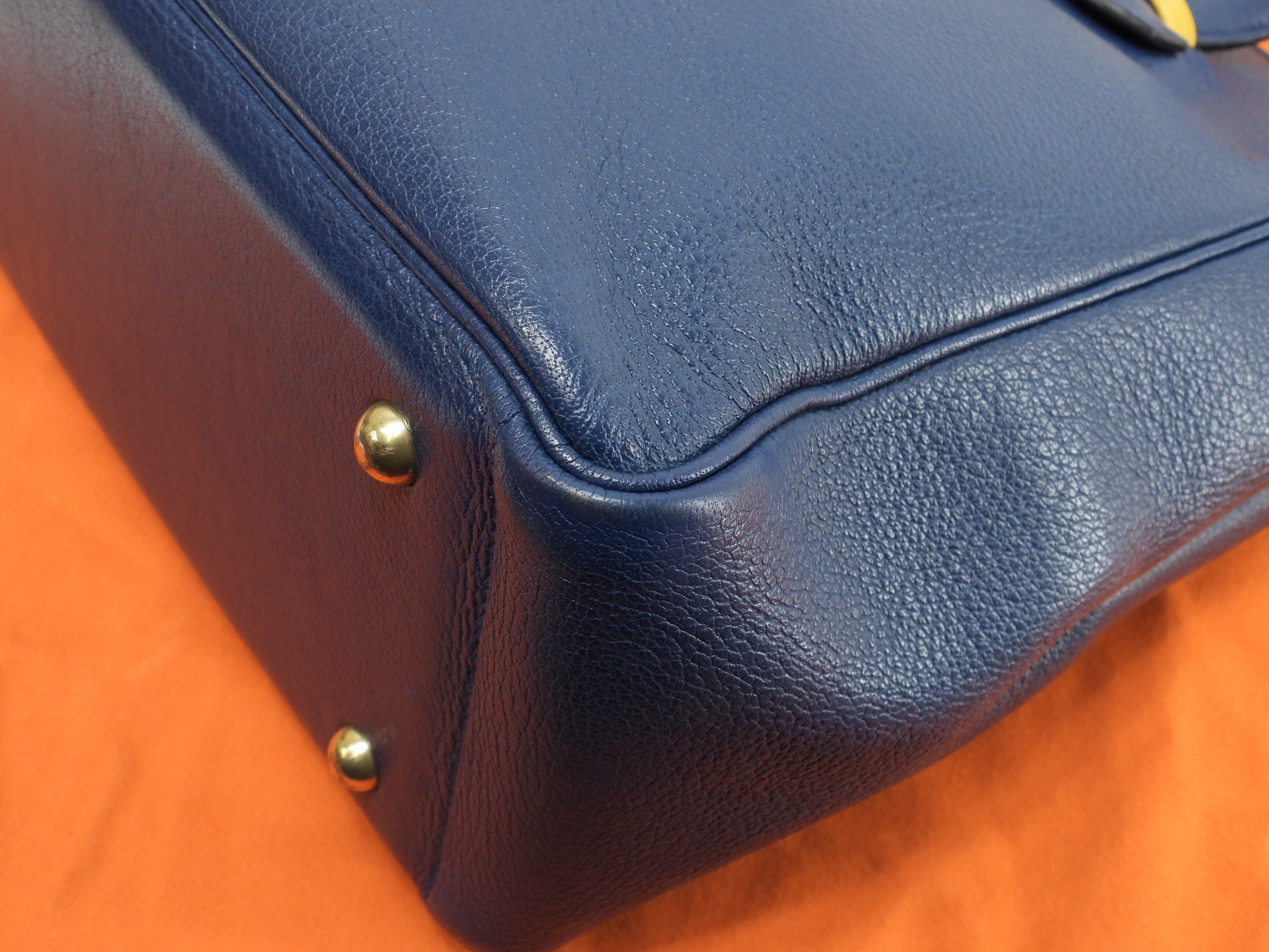Hermès Galop FT1, tote bag e borsa a tracolla in pelle di bufalo blu, ottime condizioni, @□A