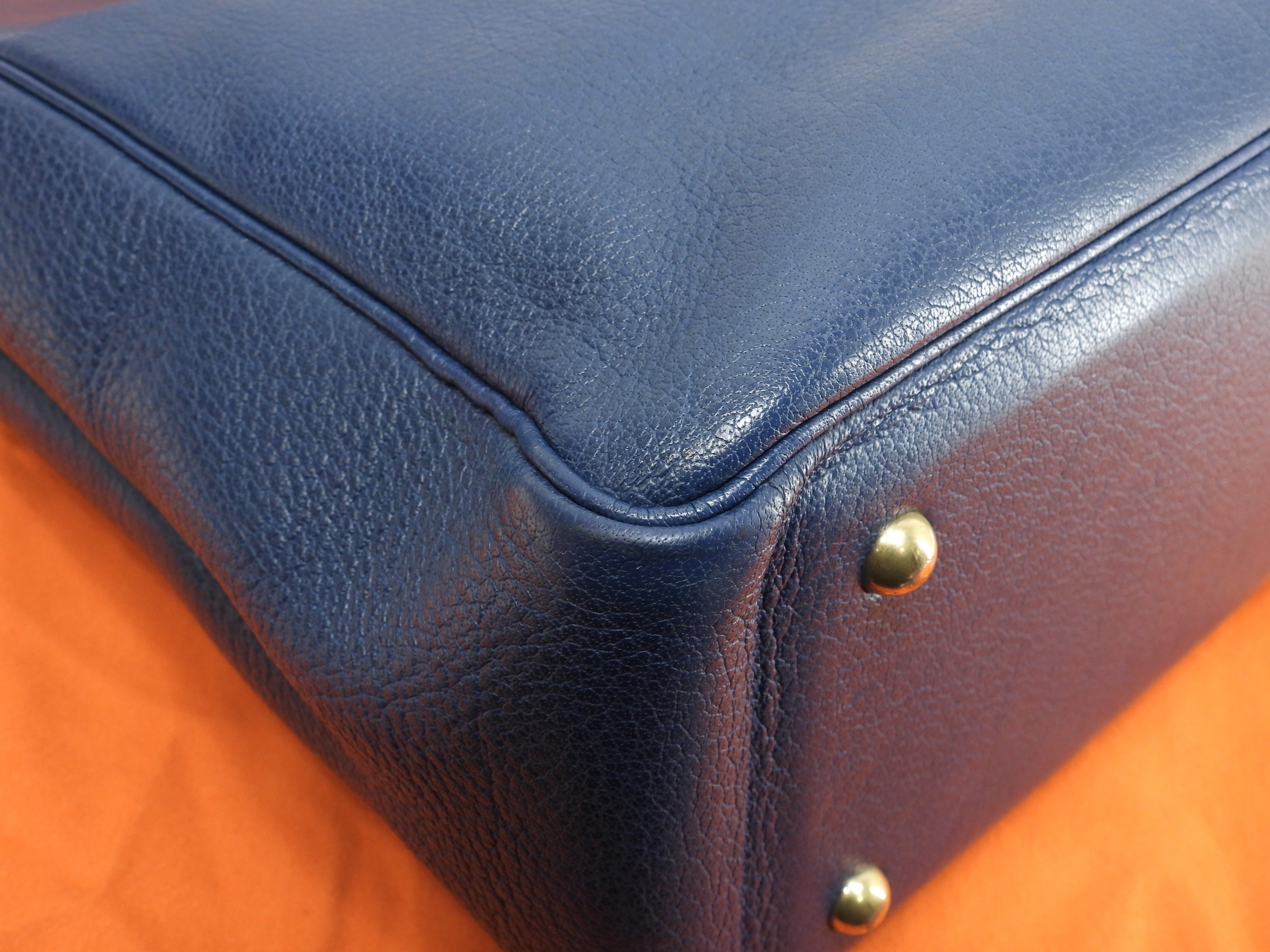 Hermès Galop FT1, tote bag e borsa a tracolla in pelle di bufalo blu, ottime condizioni, @□A