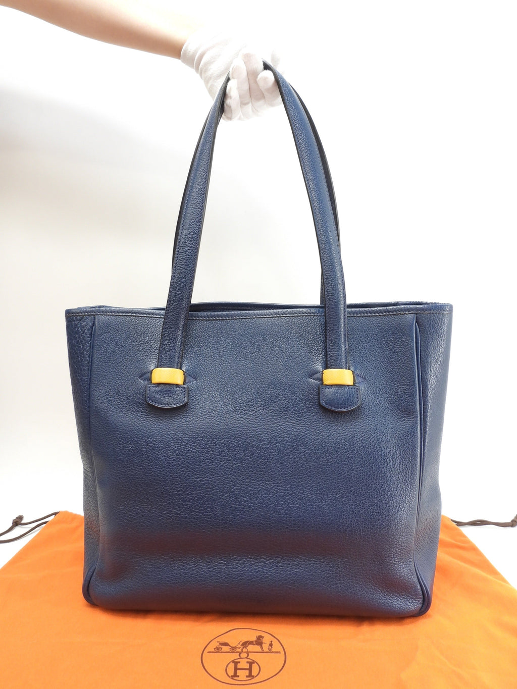 Hermès Galop FT1, tote bag e borsa a tracolla in pelle di bufalo blu, ottime condizioni, @□A