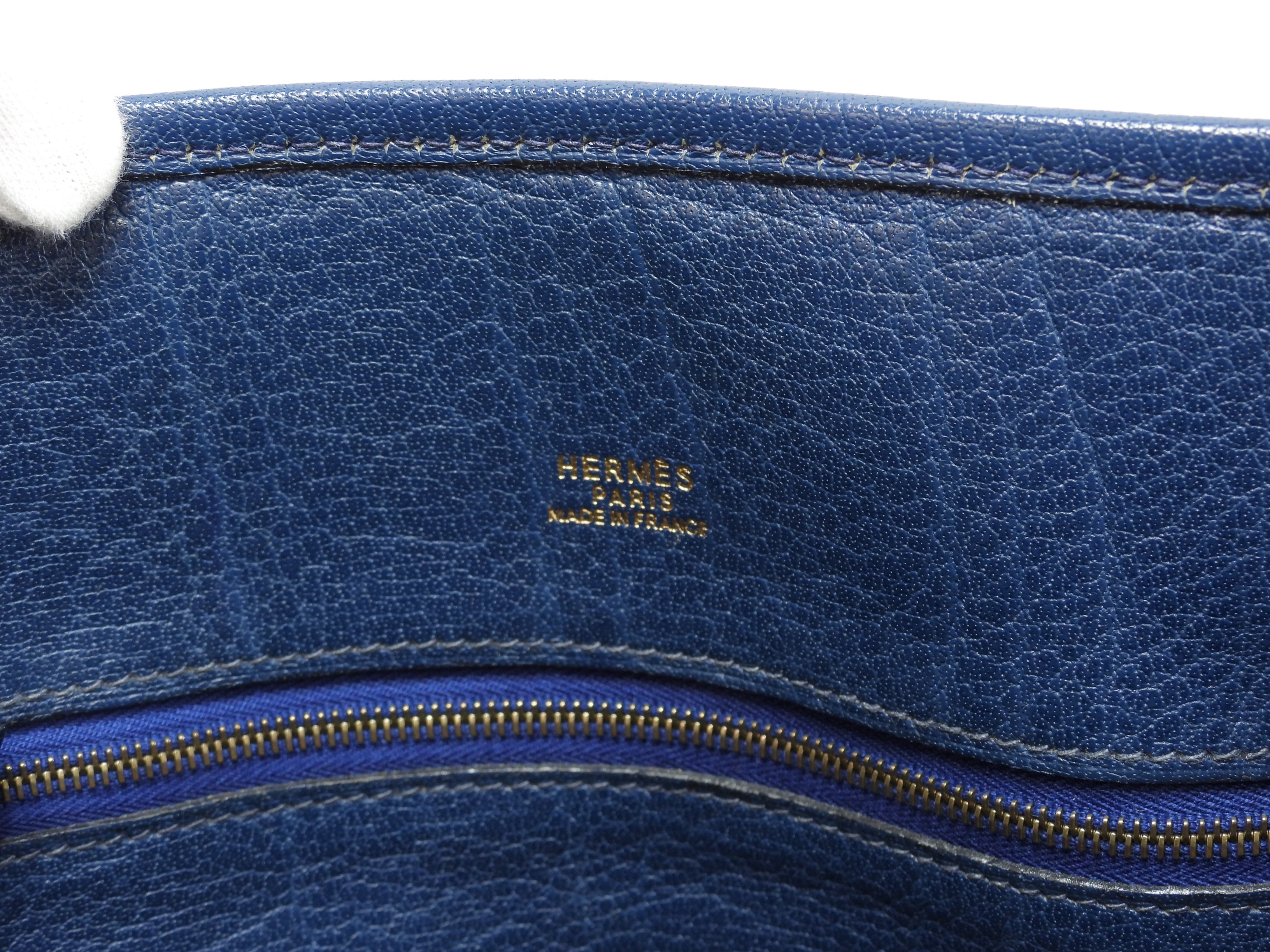 Hermès Galop FT1, tote bag e borsa a tracolla in pelle di bufalo blu, ottime condizioni, @□A