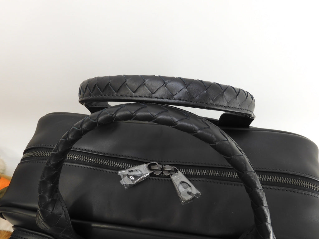 Bottega Veneta ventiquattrore Intrecciato in pelle nera borsa da viaggio nuova @B08476164J