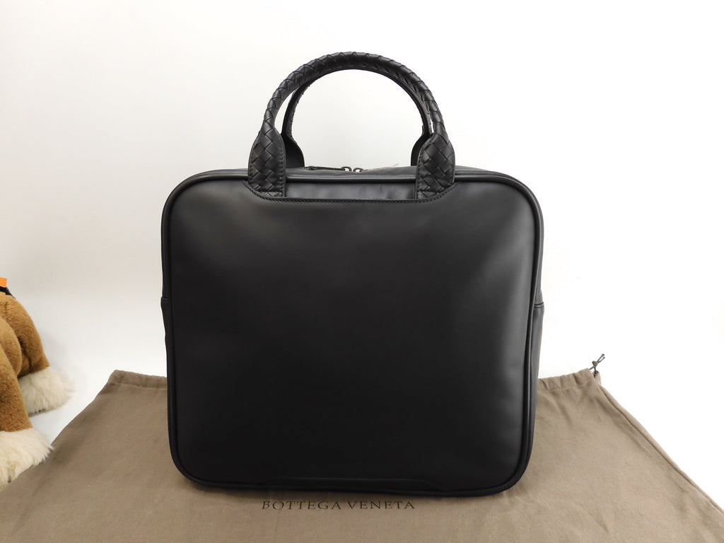 Bottega Veneta ventiquattrore Intrecciato in pelle nera borsa da viaggio nuova @B08476164J