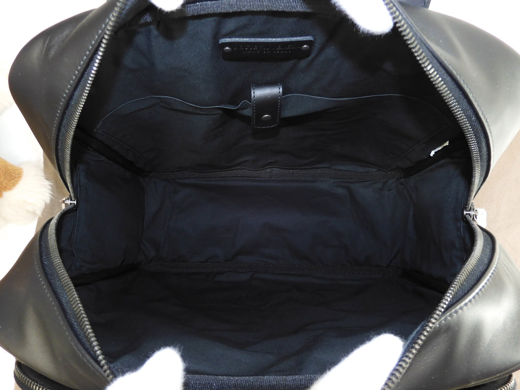 Bottega Veneta ventiquattrore Intrecciato in pelle nera borsa da viaggio nuova @B08476164J