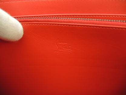 Christian Louboutin Portafoglio lungo XL in pelle nera con cerniera da uomo con impugnatura a 50