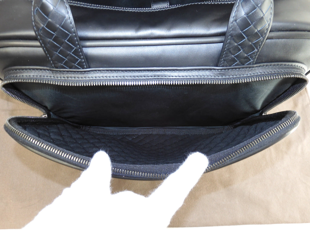 Bottega Veneta ventiquattrore Intrecciato in pelle nera borsa da viaggio nuova @B08476164J
