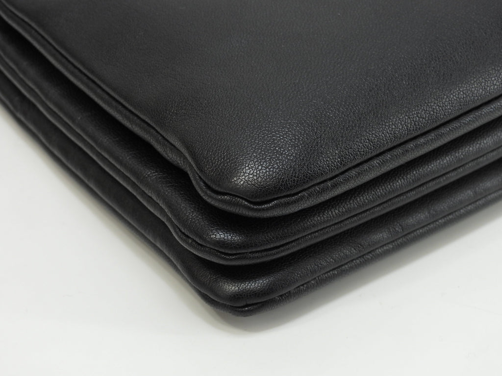 Celine Trio Large pelle liscia nera, borsa a tracolla, pochette, ottime condizioni @ 2