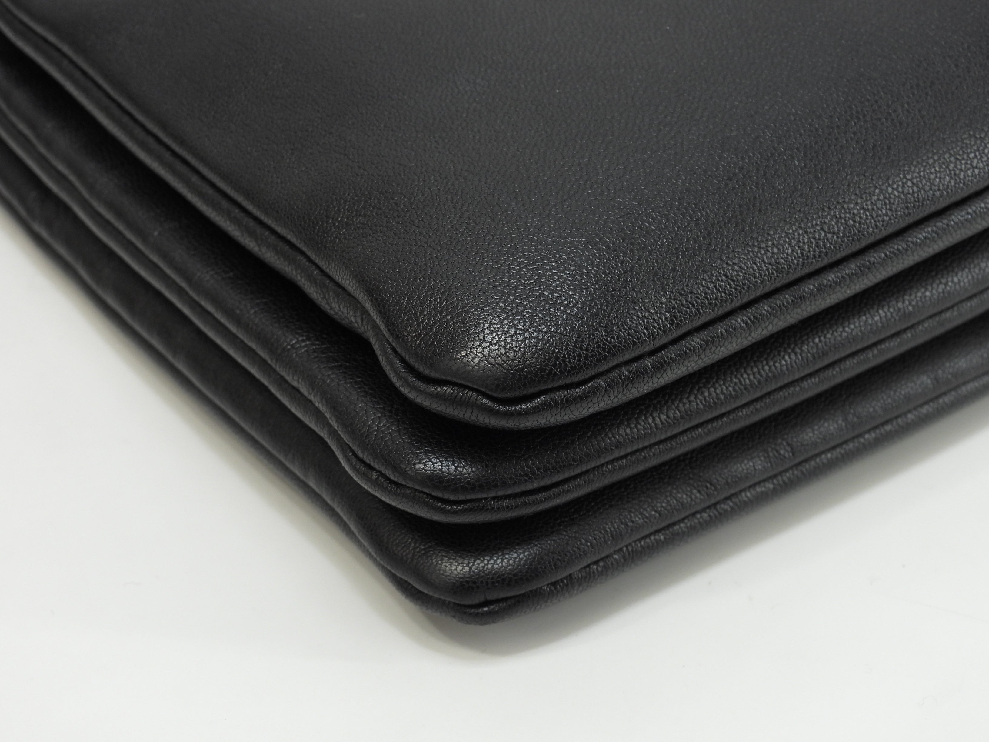 Celine Trio Large pelle liscia nera, borsa a tracolla, pochette, ottime condizioni @ 2