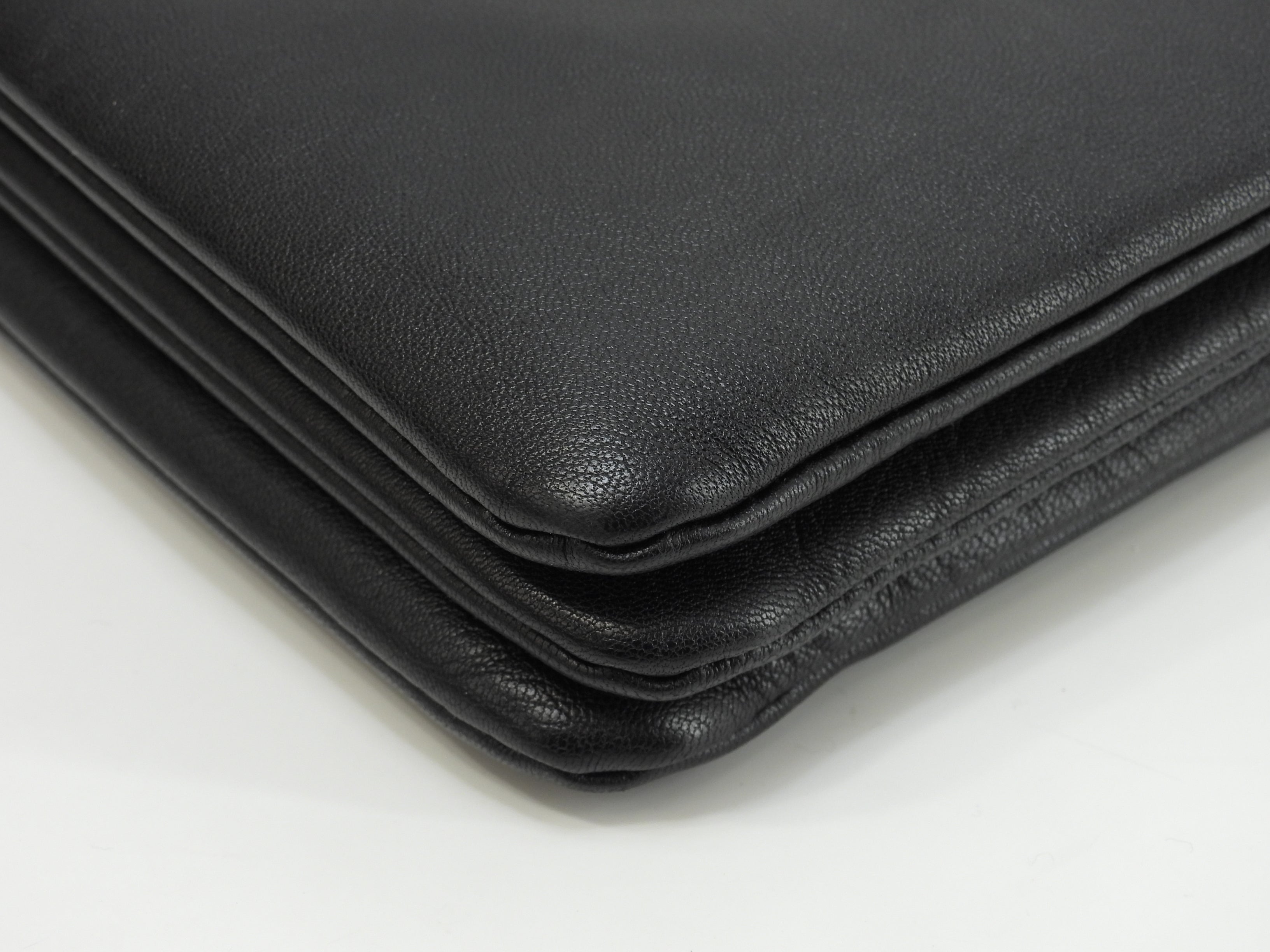 Celine Trio Large pelle liscia nera, borsa a tracolla, pochette, ottime condizioni @ 2