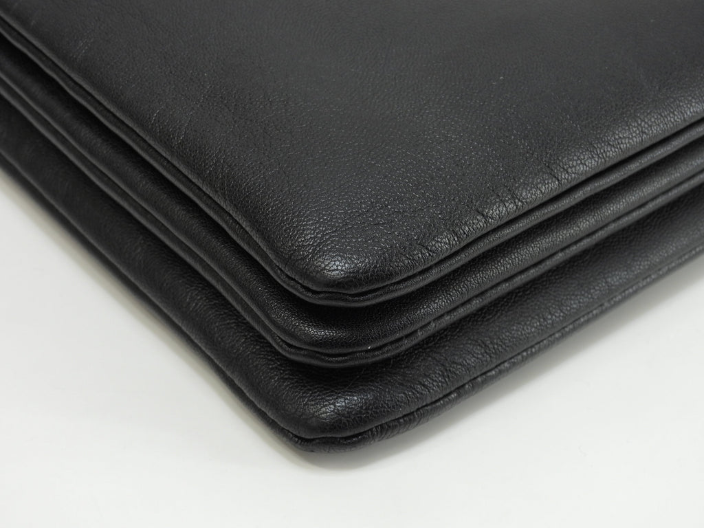 Celine Trio Large pelle liscia nera, borsa a tracolla, pochette, ottime condizioni @ 2