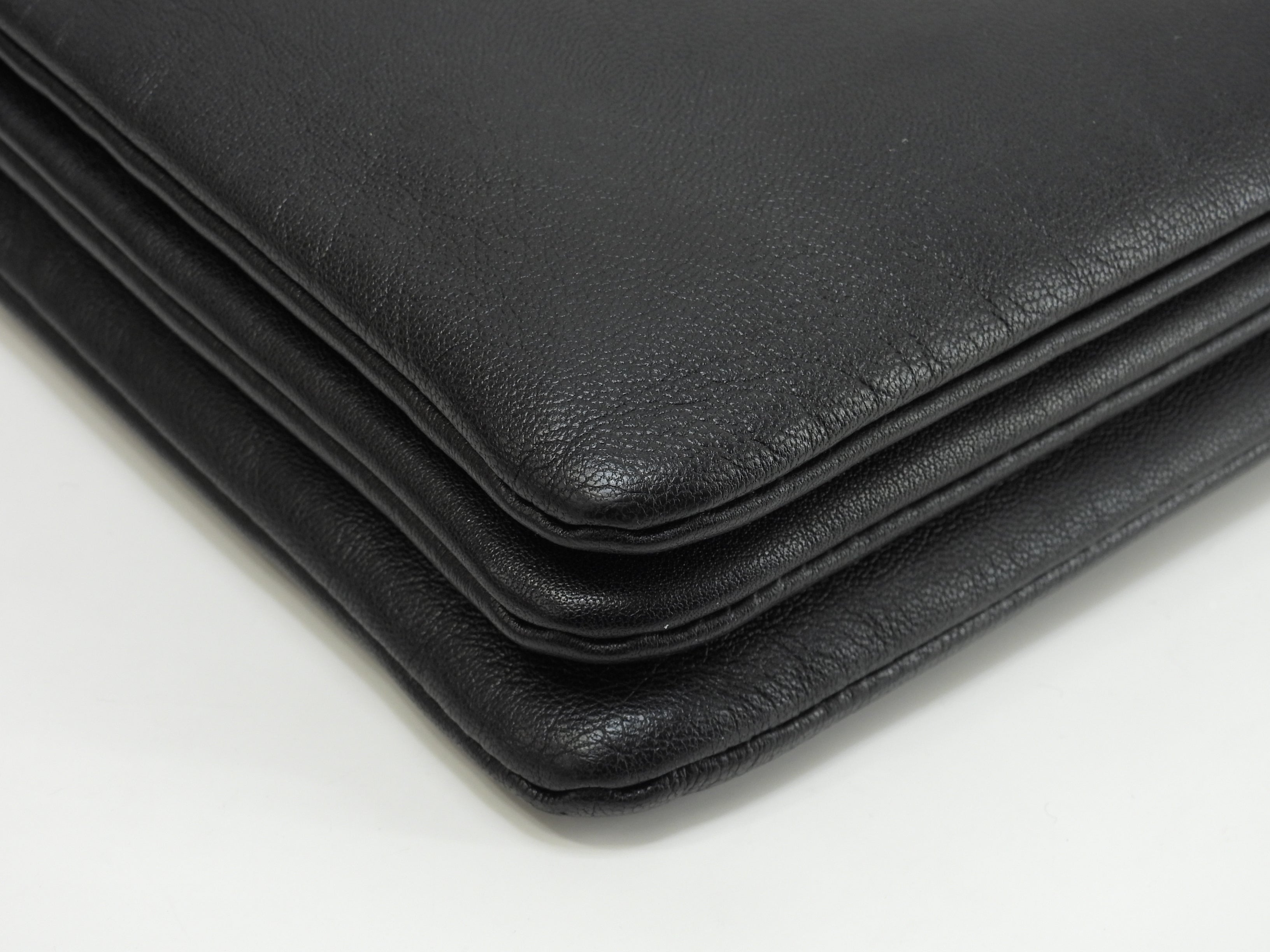 Celine Trio Large pelle liscia nera, borsa a tracolla, pochette, ottime condizioni @ 2