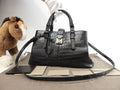 Bottega Veneta Small Roma Coccodrillo Opaco Nero borsa a mano con tracolla, condizioni eccellenti @B06188041W
