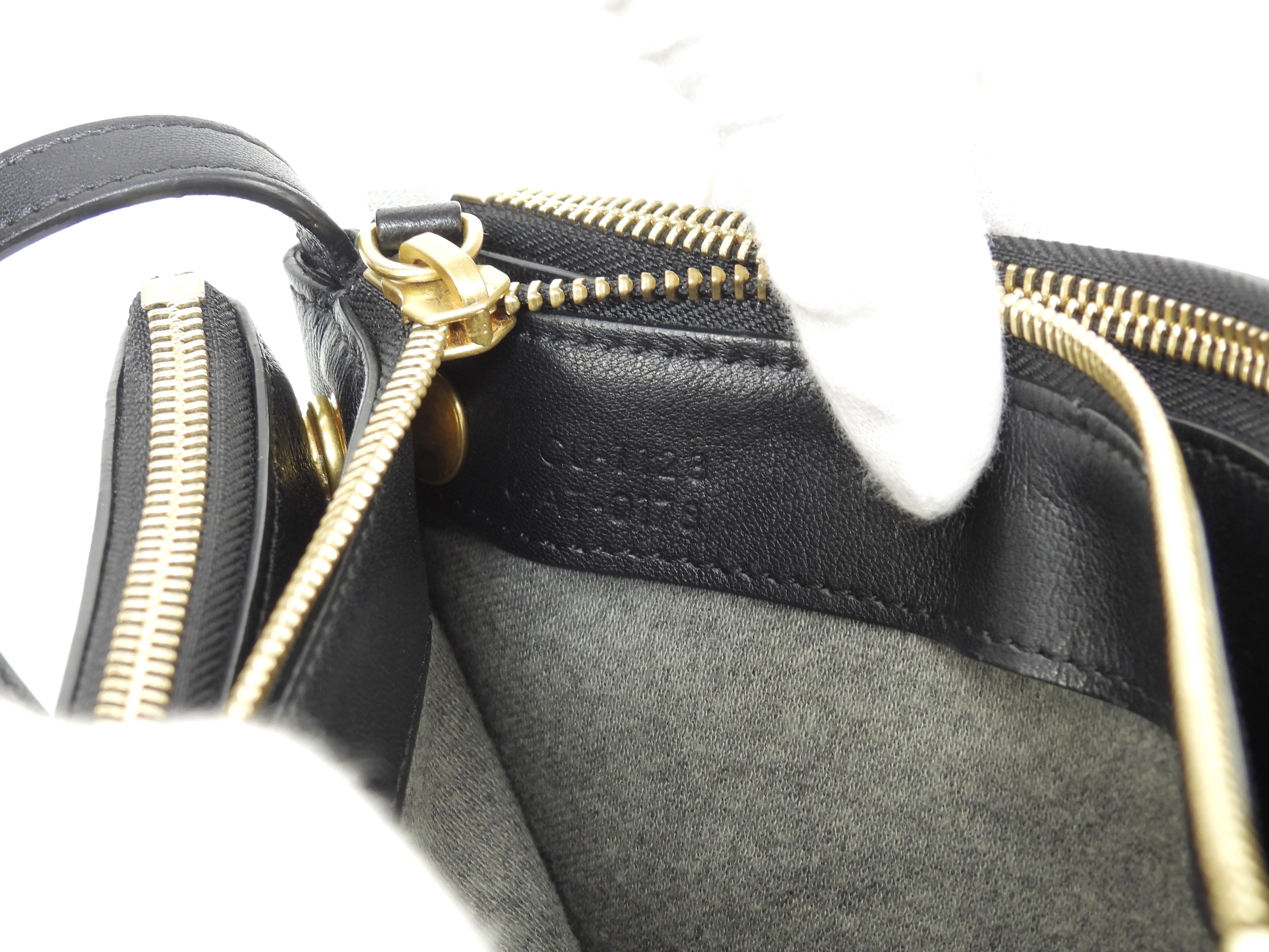 Celine Trio Large pelle liscia nera, borsa a tracolla, pochette, ottime condizioni @ 2