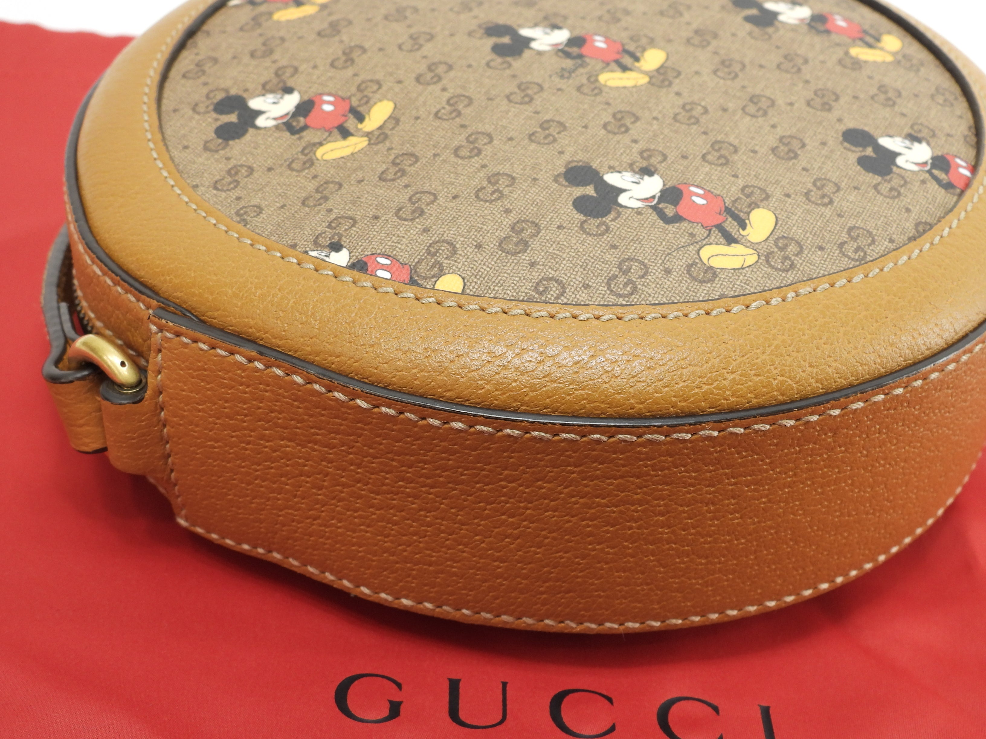 グッチ ポシェット ミッキーマウス マイクロGG茶 クロスボディバッグ 未使用@ 15