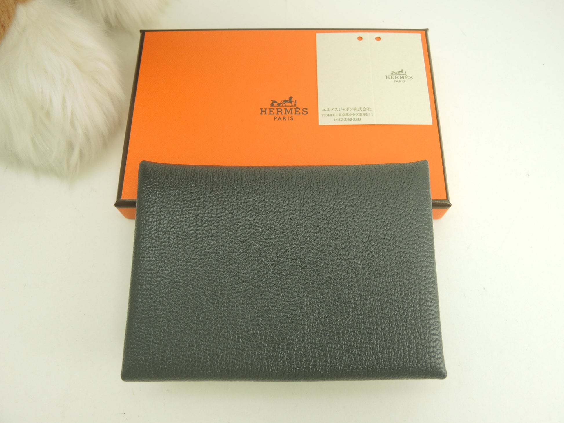 エルメス カルヴィデュオ シェーブル 濃灰 スモールウォレット ミニサイフ 新品@K