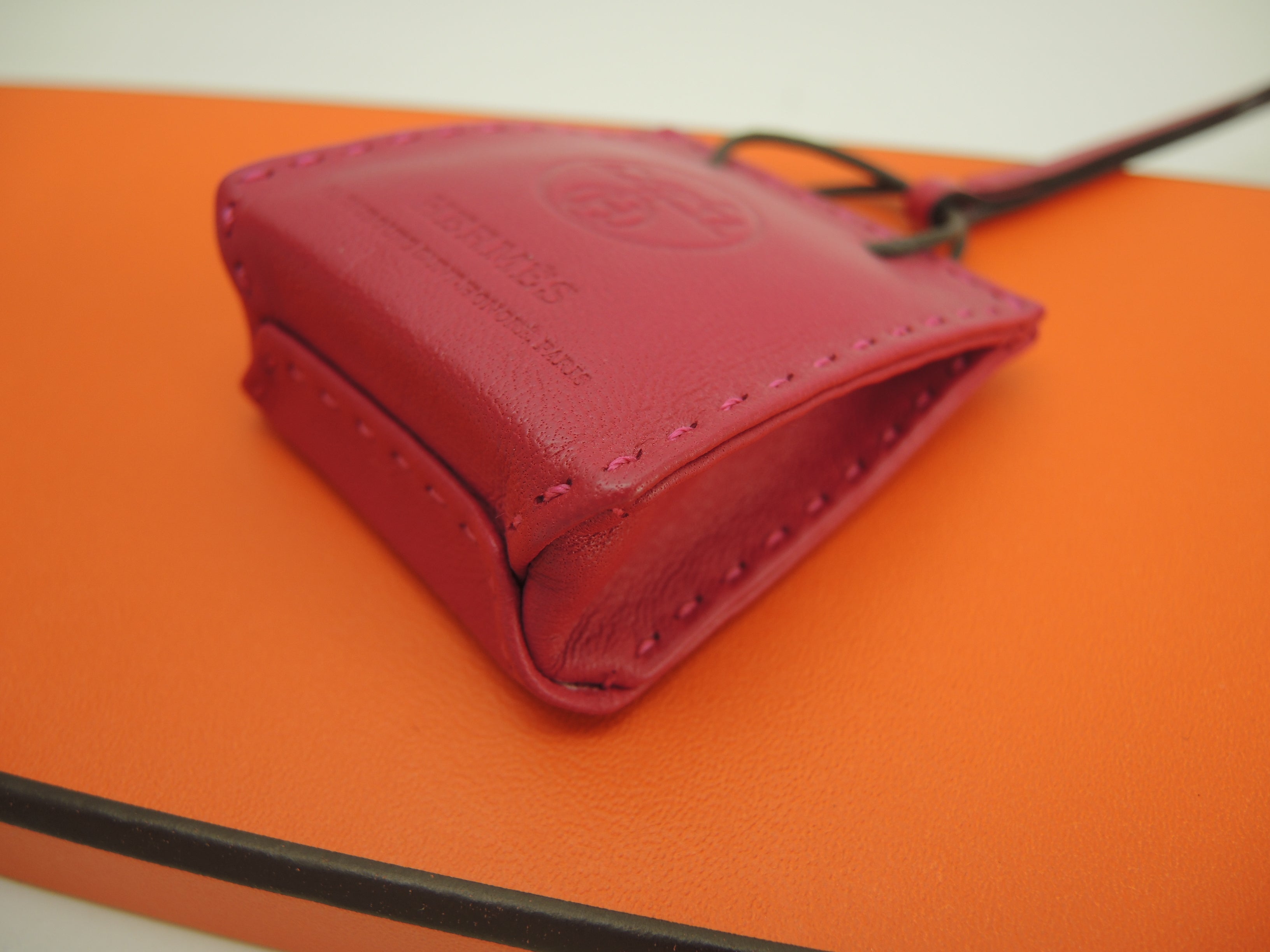 Hermès Borsa charm Sac orange Swift/rosa Accessori Nuovo@Y 2
