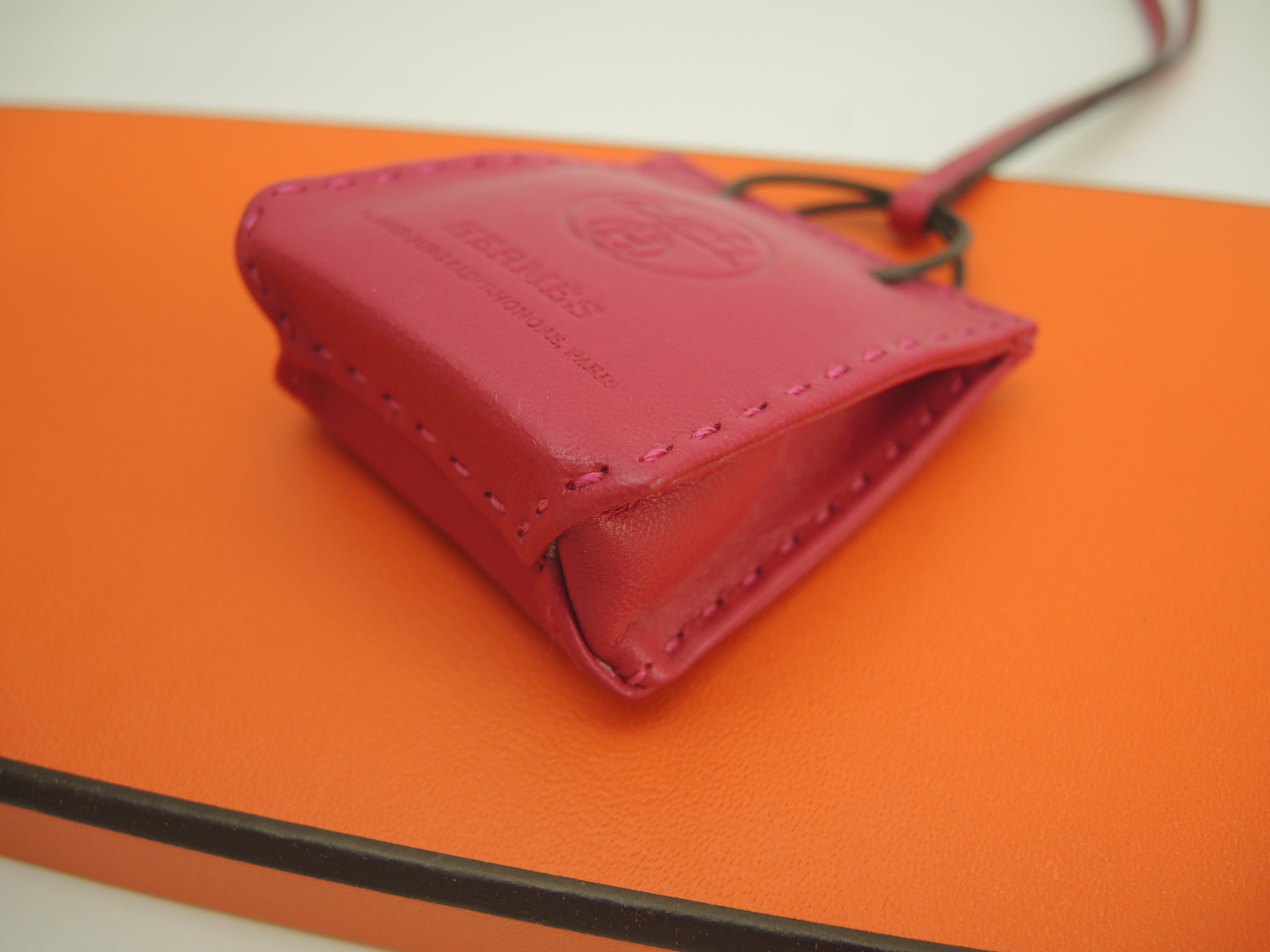 Hermès Borsa charm Sac orange Swift/rosa Accessori Nuovo@Y 2