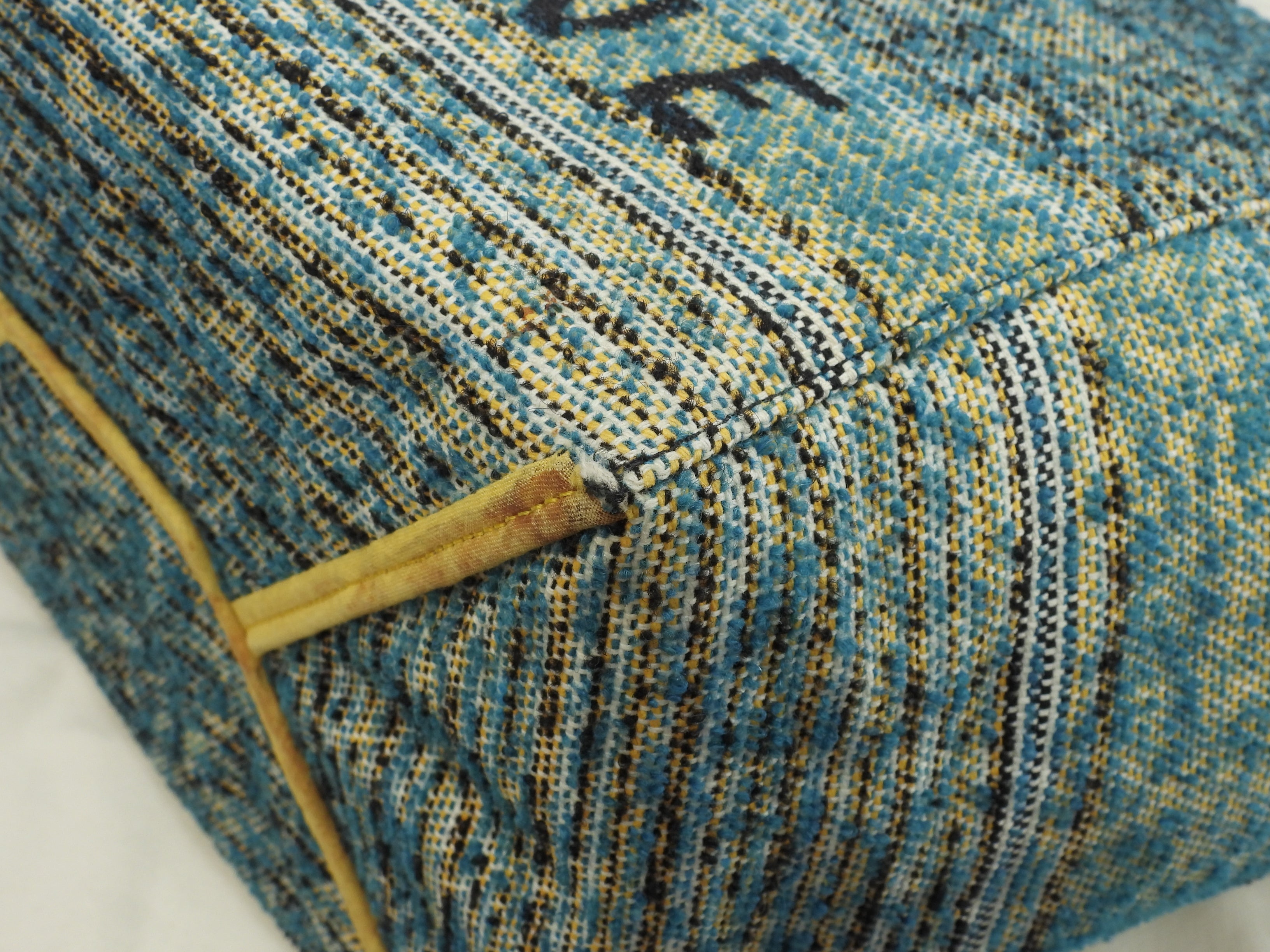 Celine Cabas Phantom Medium Tweed Blu Giallo Bianco Nero Borsa a Spalla Shopping Bag Ottime Condizioni@W-CU-2197