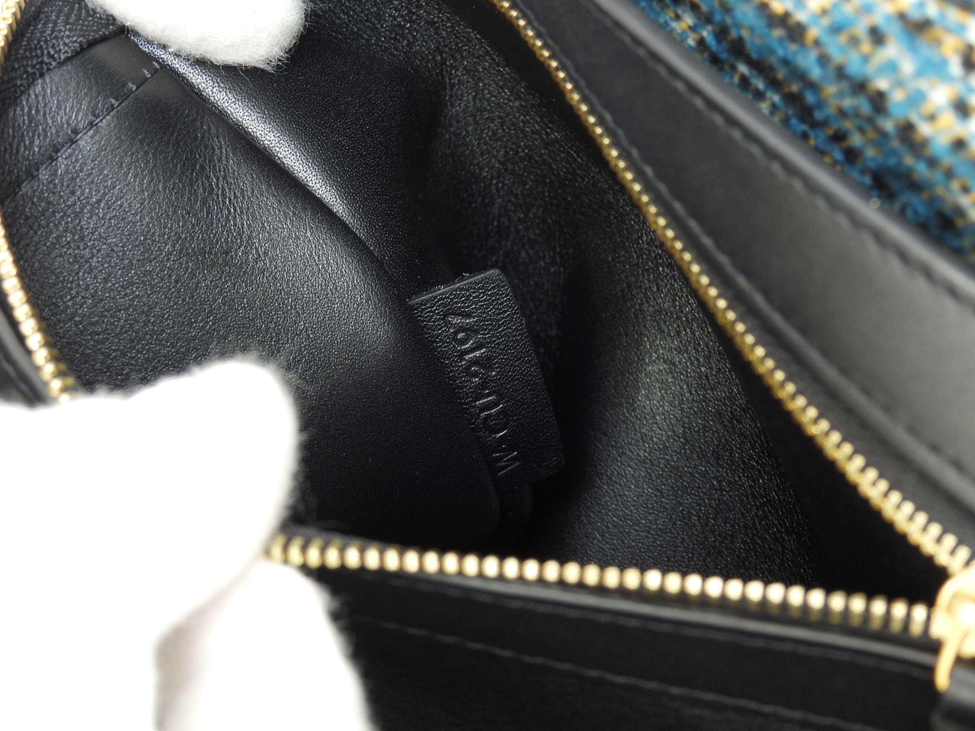 Celine Cabas Phantom Medium Tweed Blu Giallo Bianco Nero Borsa a Spalla Shopping Bag Ottime Condizioni@W-CU-2197