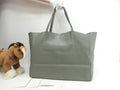 Celine Cabas Horizontal borsa tote a tracolla grande in pelle verde chiaro @S-PA-0182