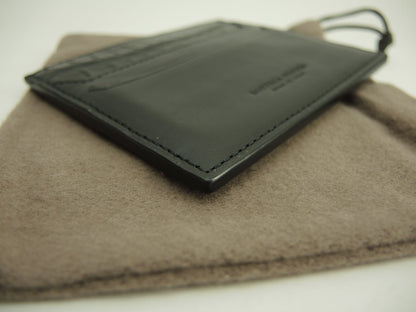 Bottega Veneta Portacarte sottile in pelle di vitello/coccodrillo opaco nero Porta biglietti da visita @P00806519C