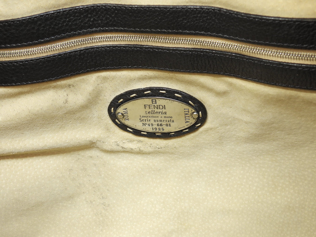 Fendi Borsa a tracolla Selleria nera Borsa da viaggio Borsa da notte @ 11