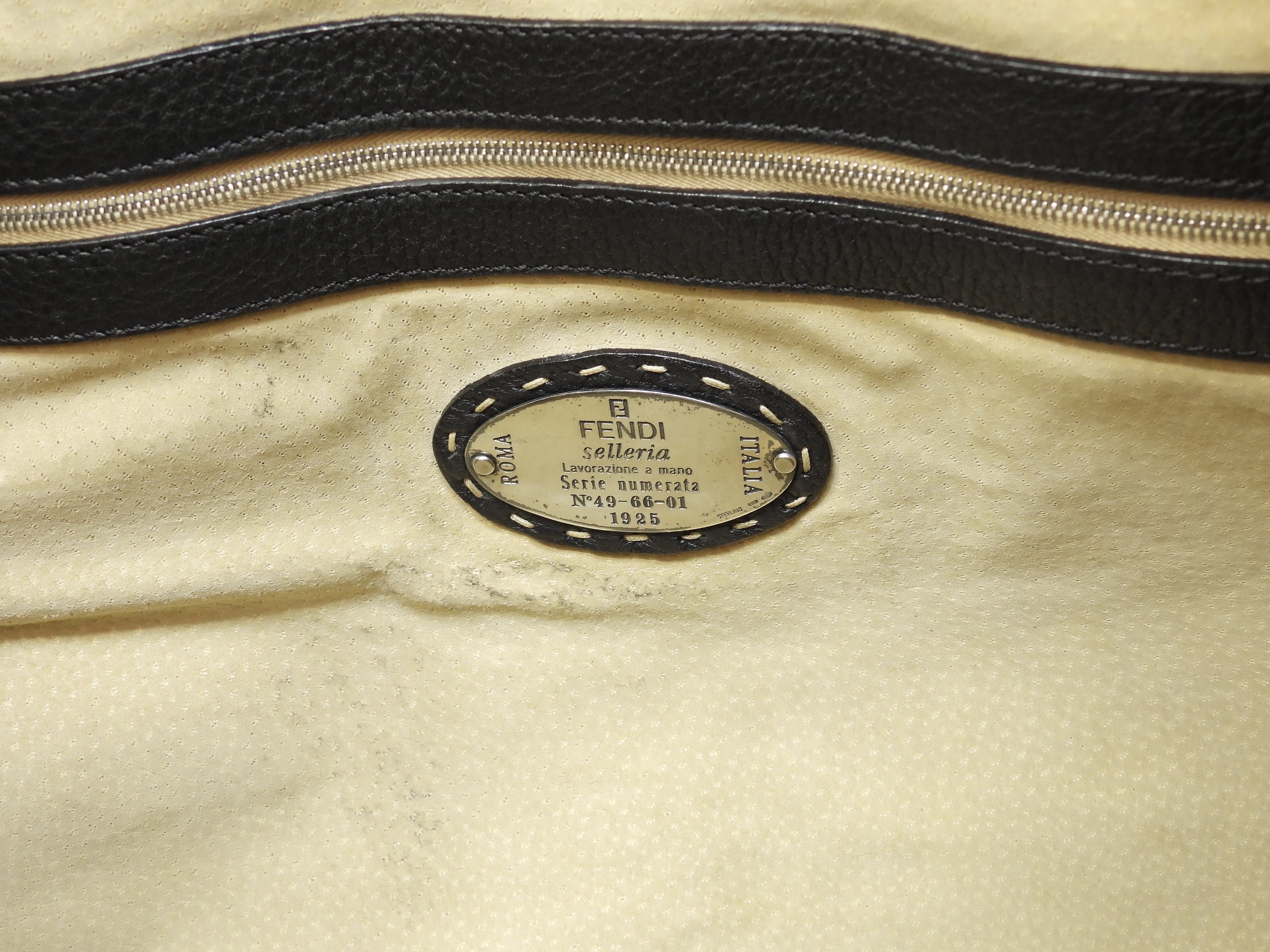 Fendi Borsa a tracolla Selleria nera Borsa da viaggio Borsa da notte @ 11
