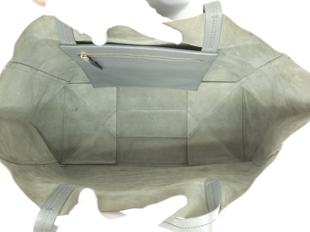 Celine Cabas Horizontal borsa tote a tracolla grande in pelle verde chiaro @S-PA-0182