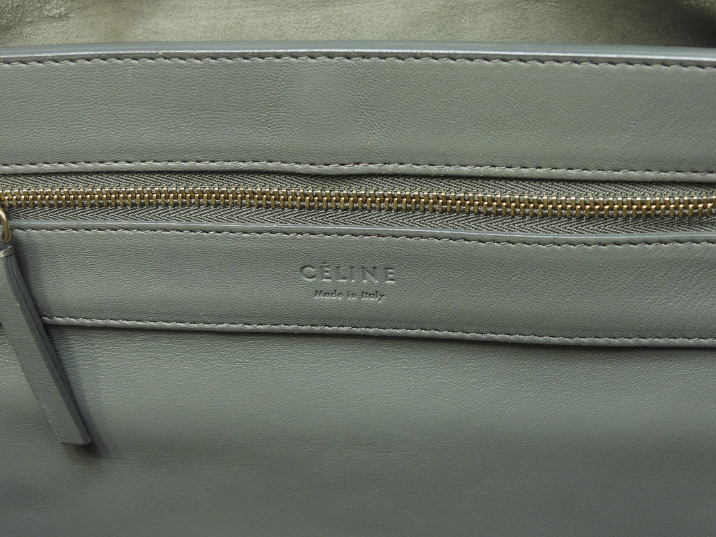 Celine Cabas Horizontal borsa tote a tracolla grande in pelle verde chiaro @S-PA-0182