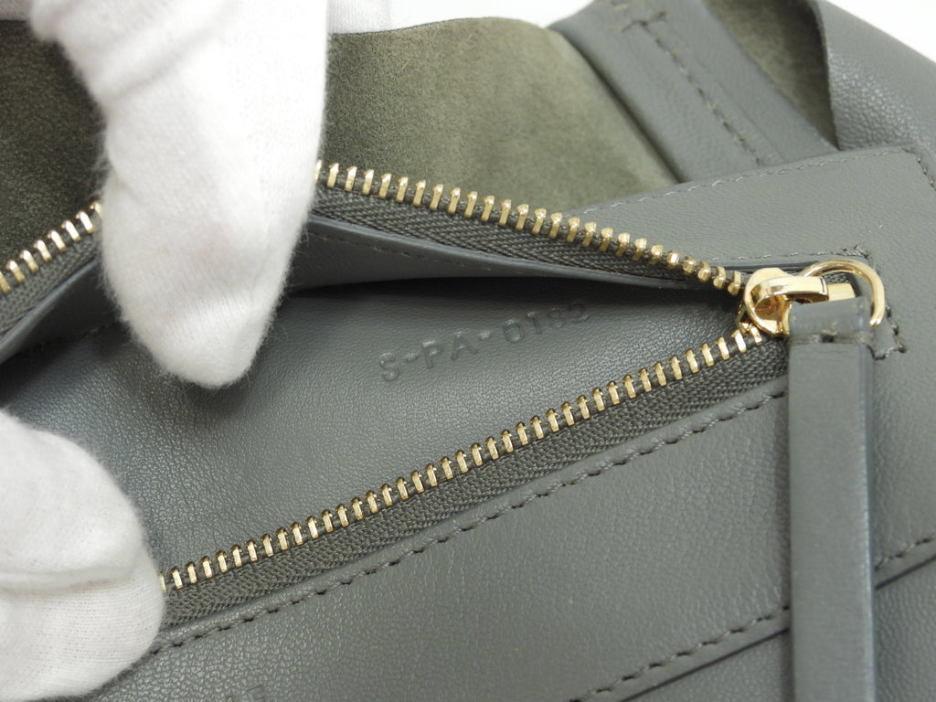 Celine Cabas Horizontal borsa tote a tracolla grande in pelle verde chiaro @S-PA-0182