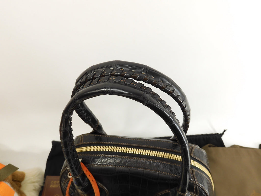 Chibinile borsa Beagle coccodrillo nero tote bag popolare inutilizzata @ 1