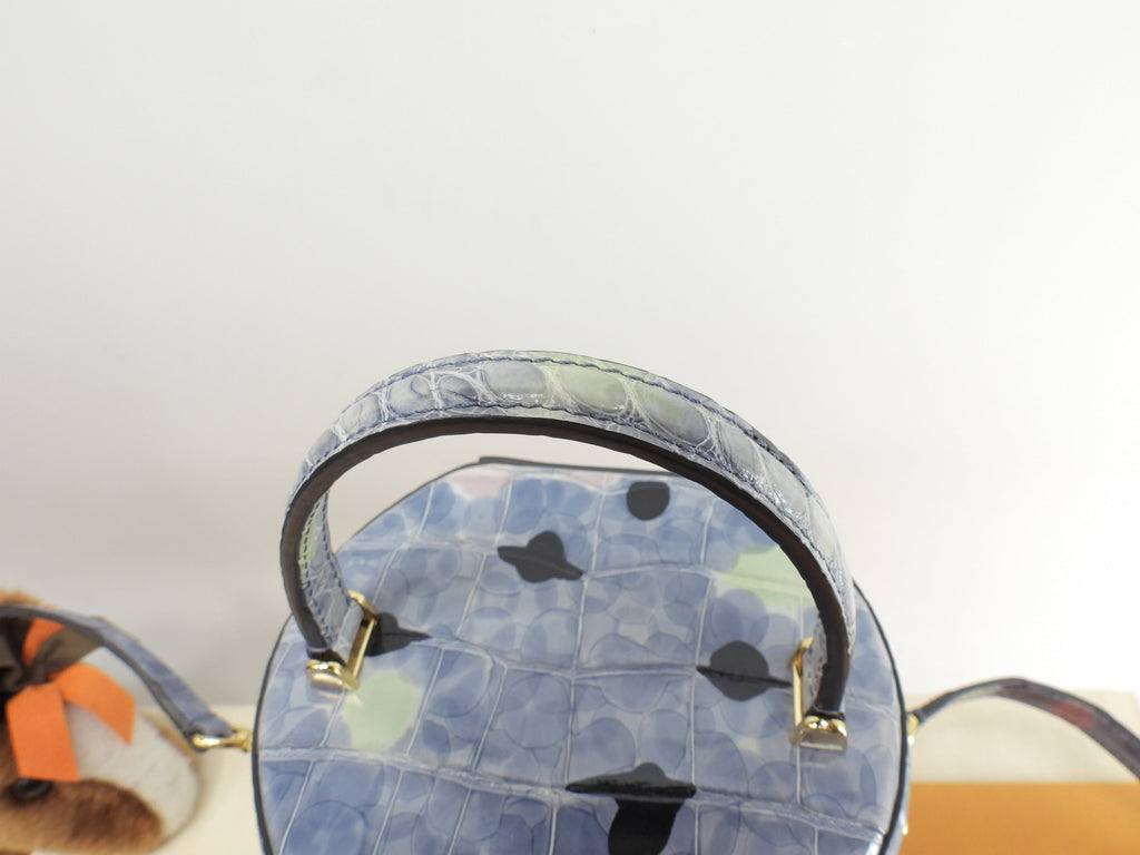 Louis Vuitton Cannes alligatore celeste borsa a mano con tracolla@PL0290