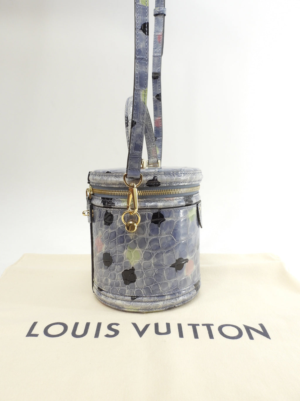 Louis Vuitton Cannes alligatore celeste borsa a mano con tracolla@PL0290