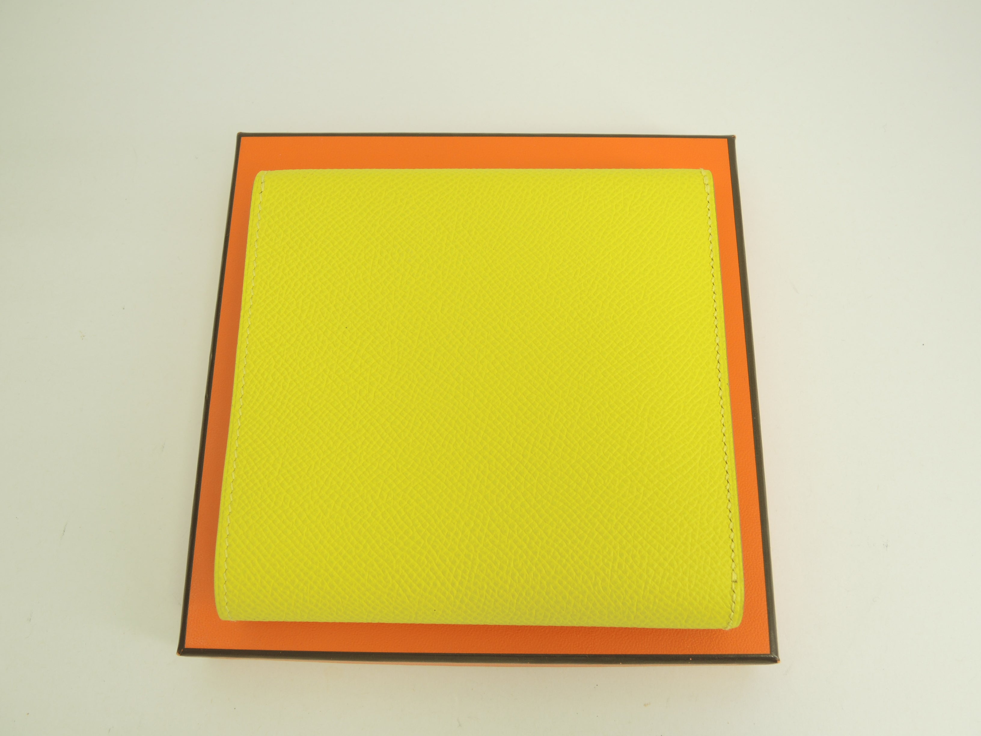 Hermes Clic 12 Epsom Lime Portafoglio Compatto Piccolo Nuovo@D 17