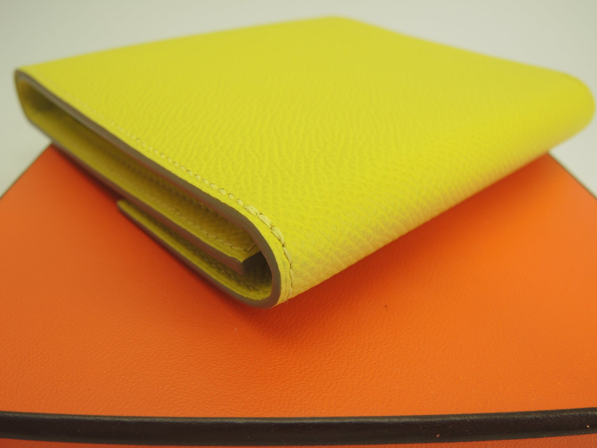 Hermes Clic 12 Epsom Lime Portafoglio Compatto Piccolo Nuovo@D 17