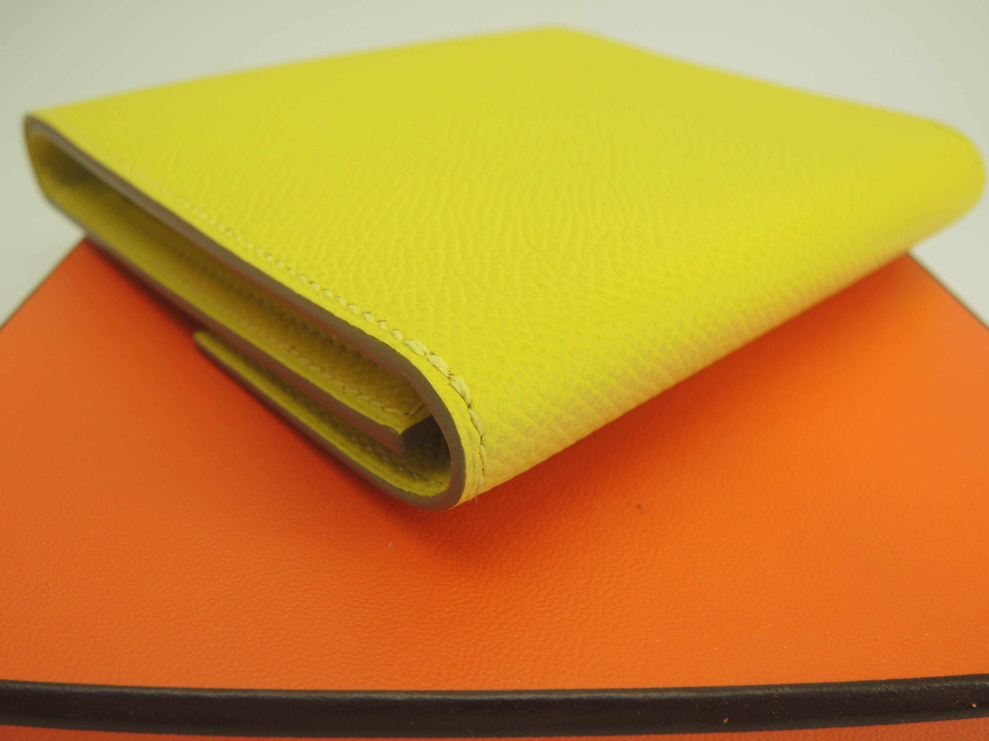 Hermes Clic 12 Epsom Lime Portafoglio Compatto Piccolo Nuovo@D 17