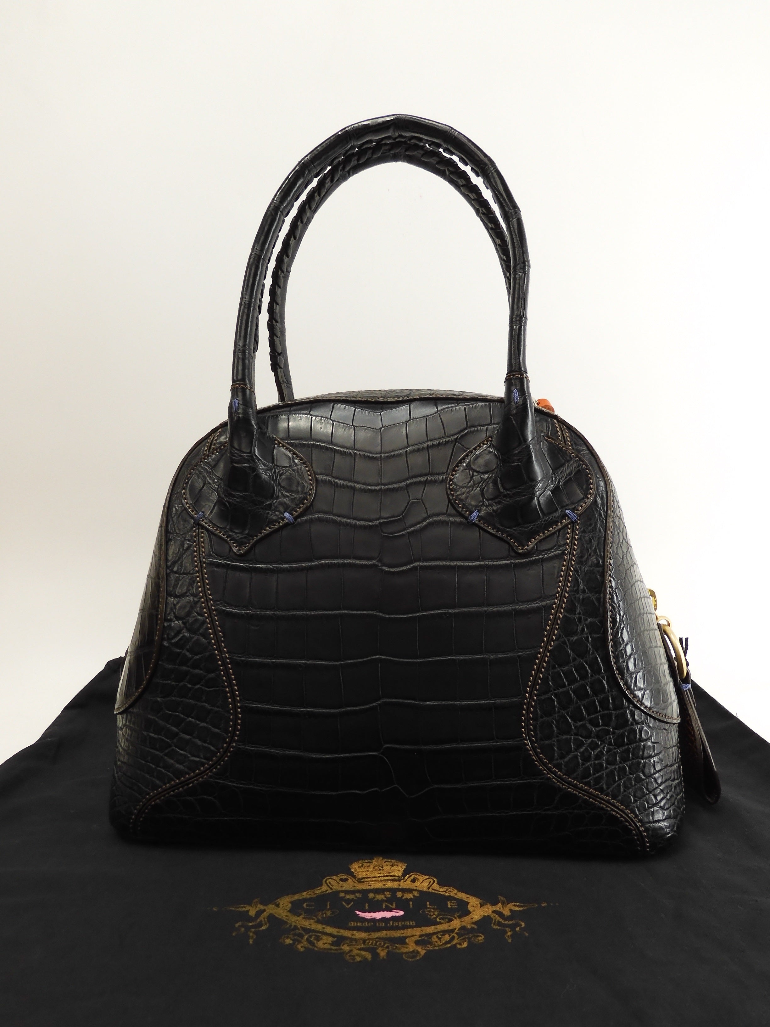 Chibinile borsa Beagle coccodrillo nero tote bag popolare inutilizzata @ 1