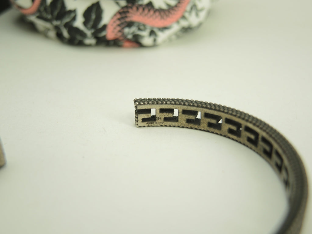 Gucci Bracciale Rigido GG Argento SV925 Braccialetto Vintage Sottile @ 16