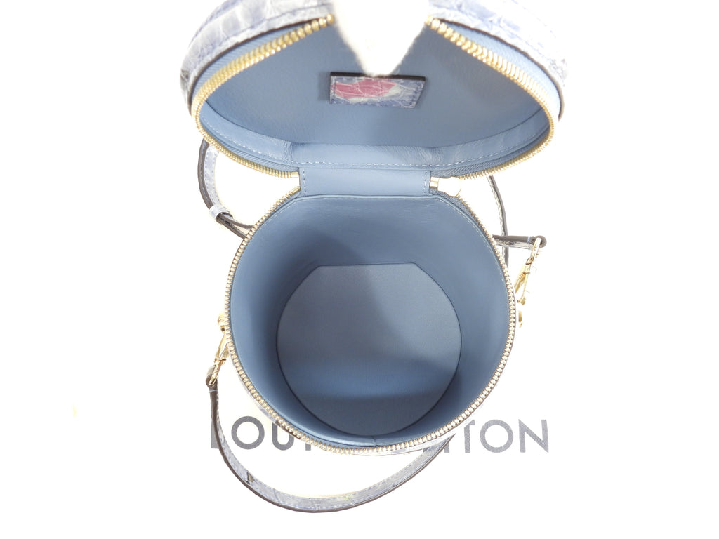 Louis Vuitton Cannes alligatore celeste borsa a mano con tracolla@PL0290
