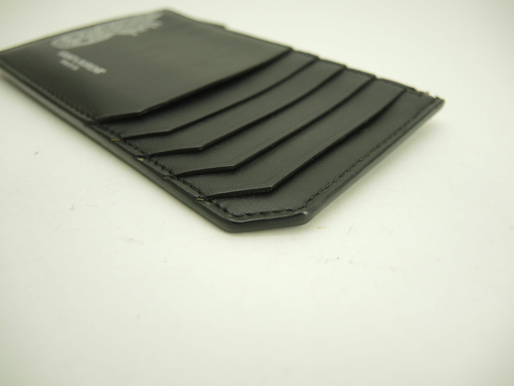 Portamonete Saint Laurent con scomparto per carte di credito YSL in pelle nera con teschio@ 79