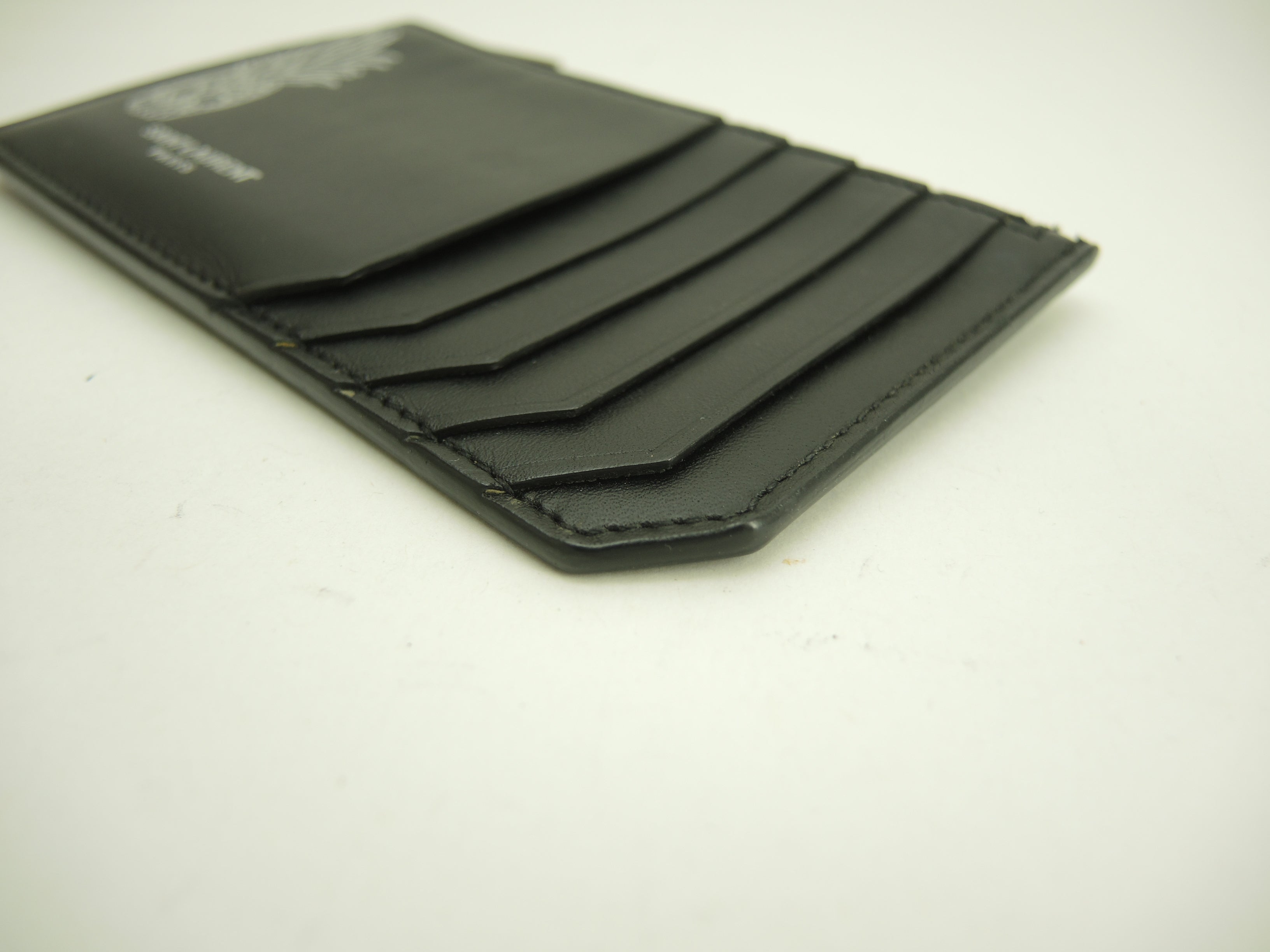 Portamonete Saint Laurent con scomparto per carte di credito YSL in pelle nera con teschio@ 79