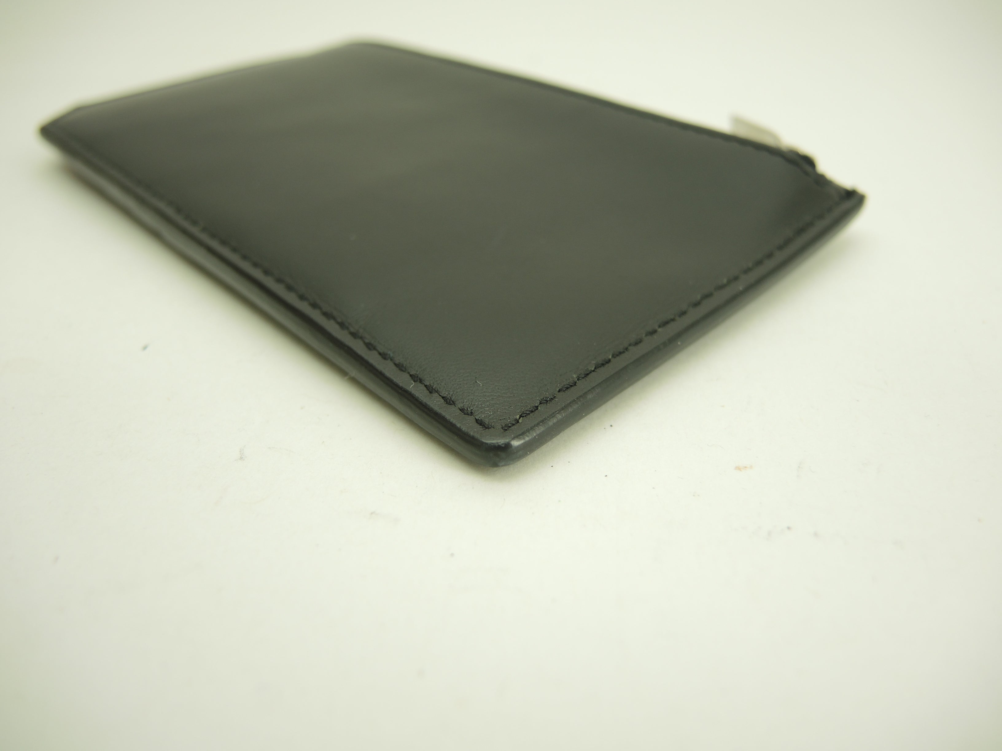Portamonete Saint Laurent con scomparto per carte di credito YSL in pelle nera con teschio@ 79