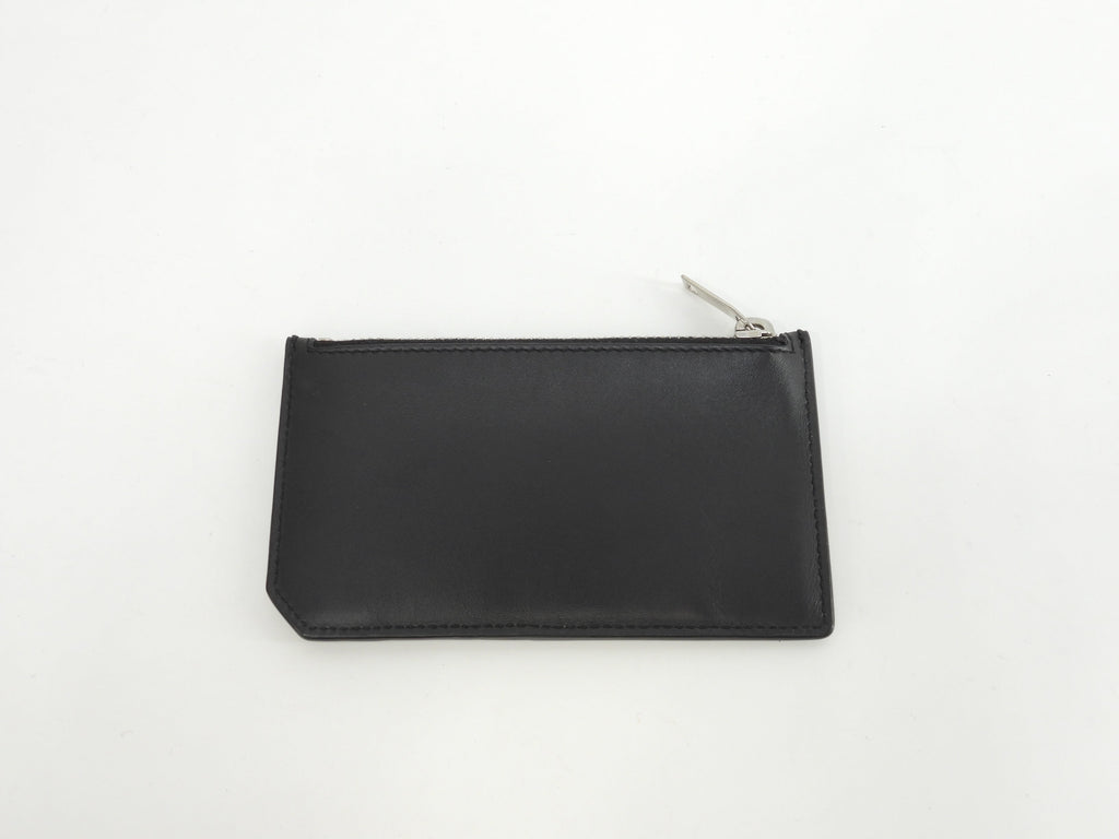 Portamonete Saint Laurent con scomparto per carte di credito YSL in pelle nera con teschio@ 79